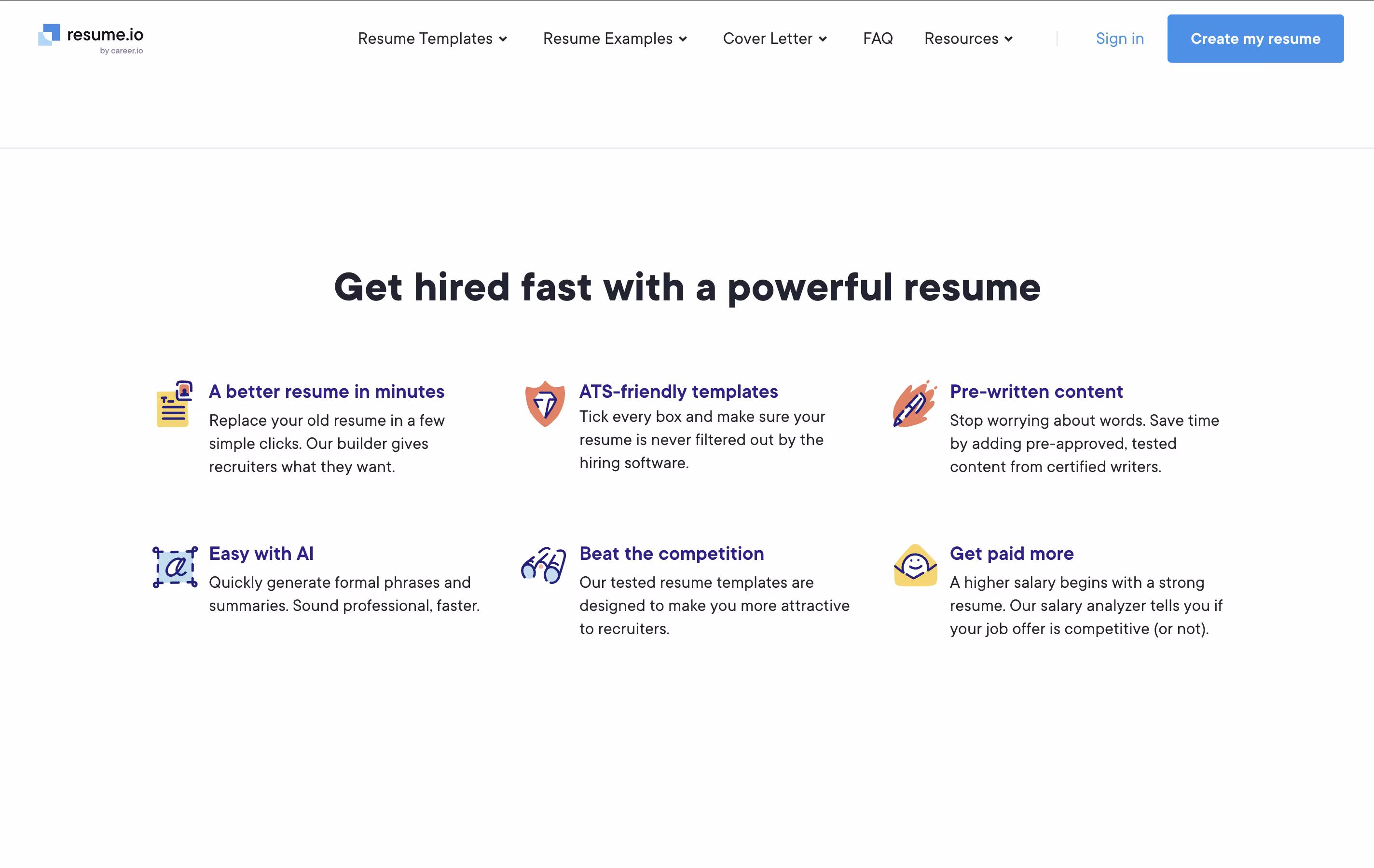 Resume.io screenshot 2