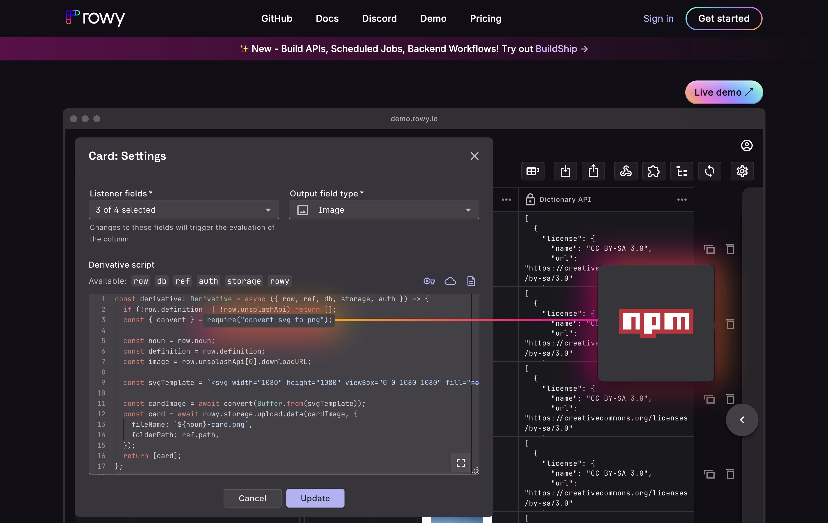 Rowy screenshot 3