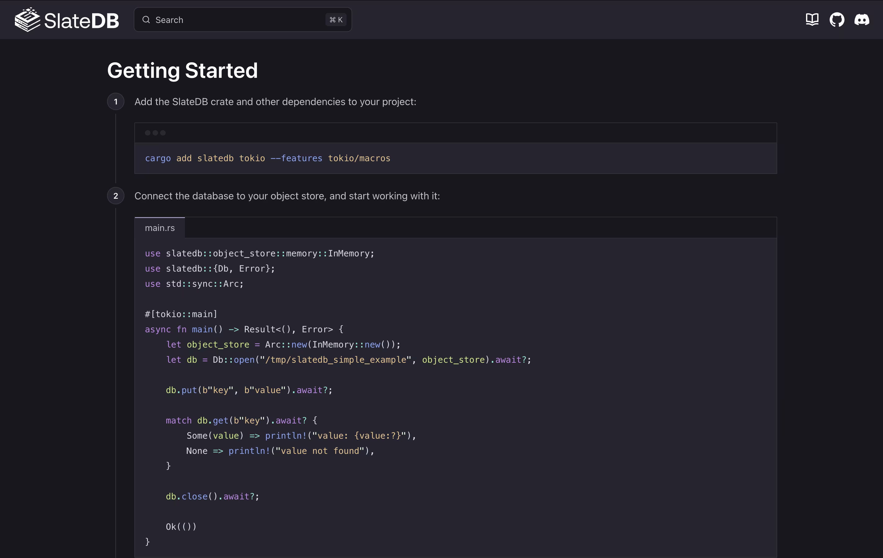 SlateDB screenshot 2