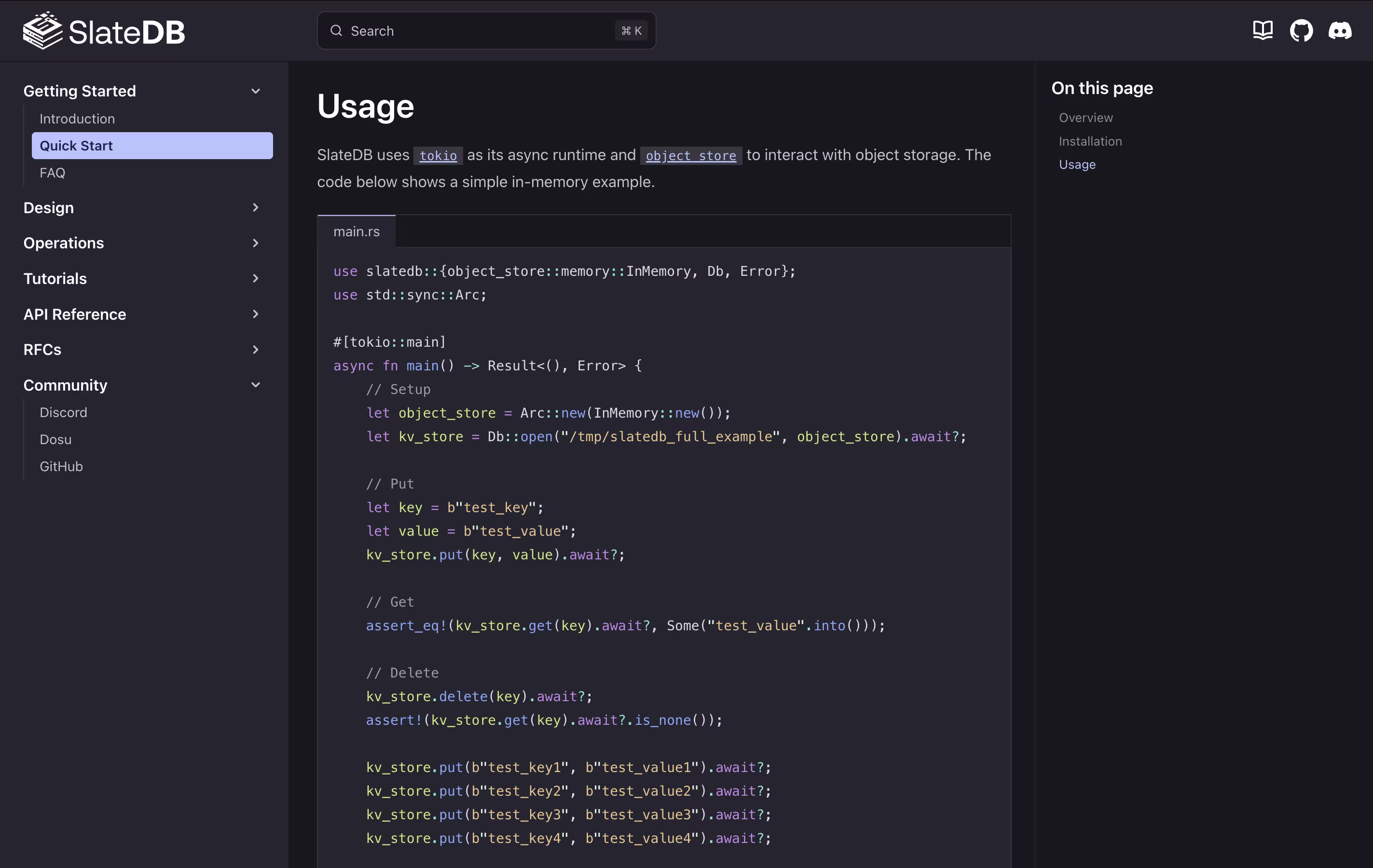 SlateDB screenshot 3