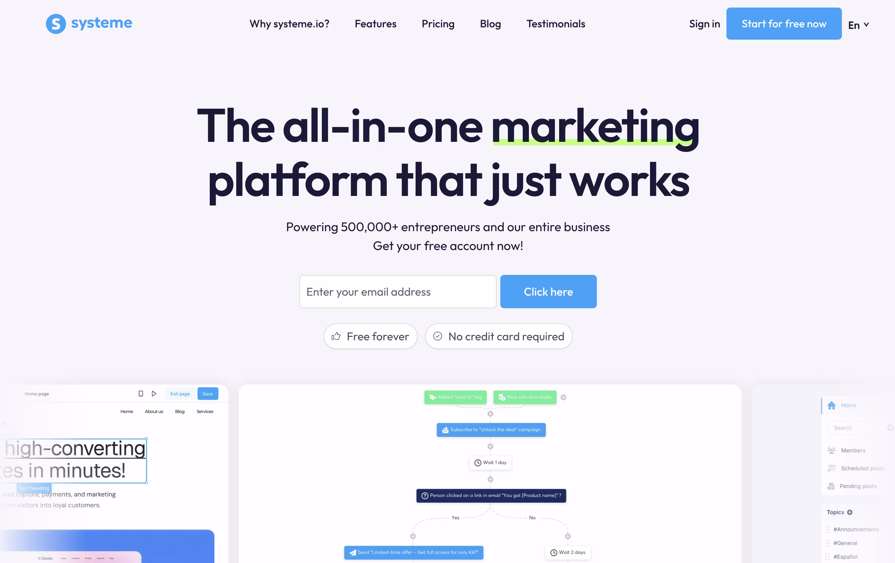 Systeme.io screenshot