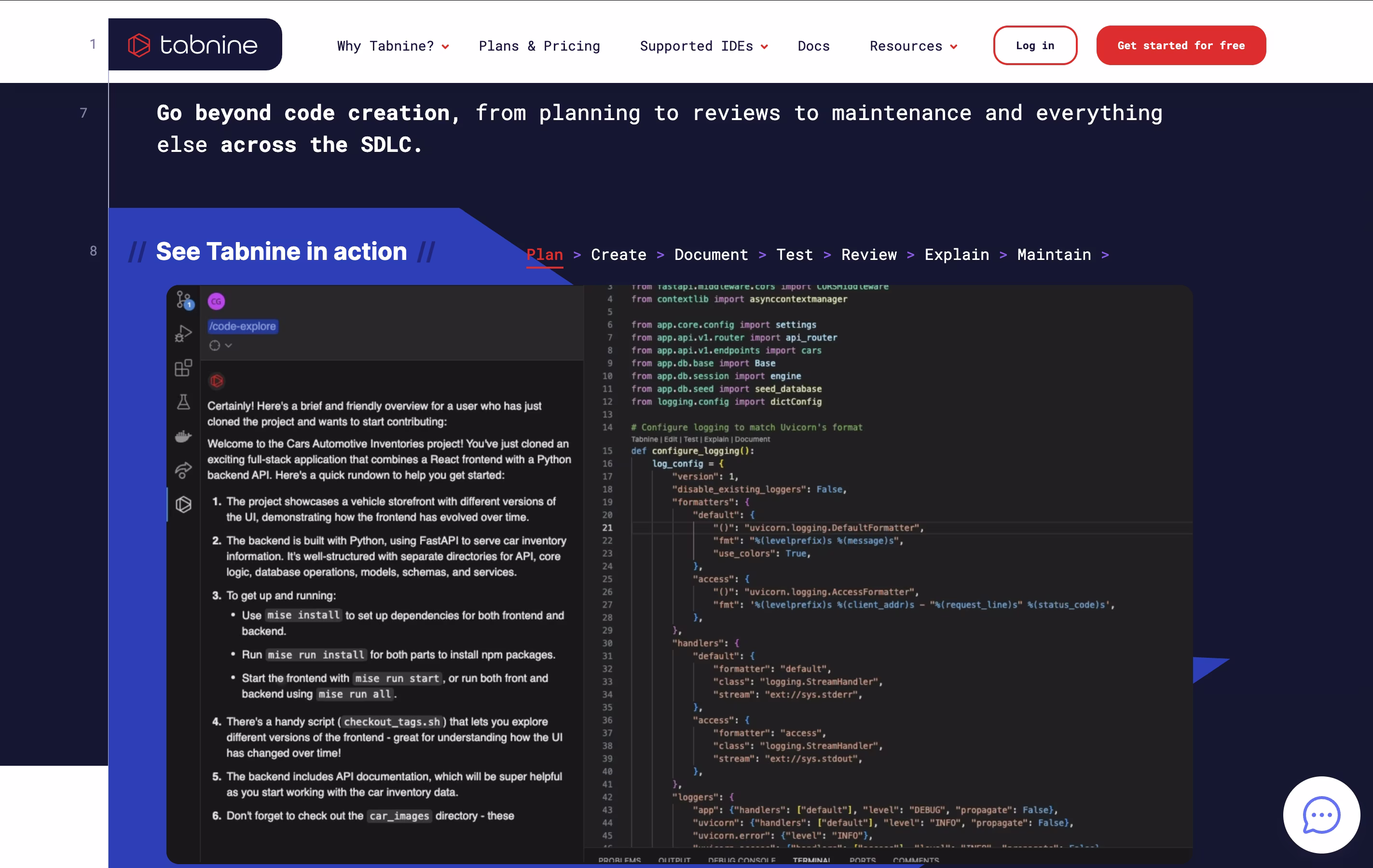 Tabnine screenshot 2