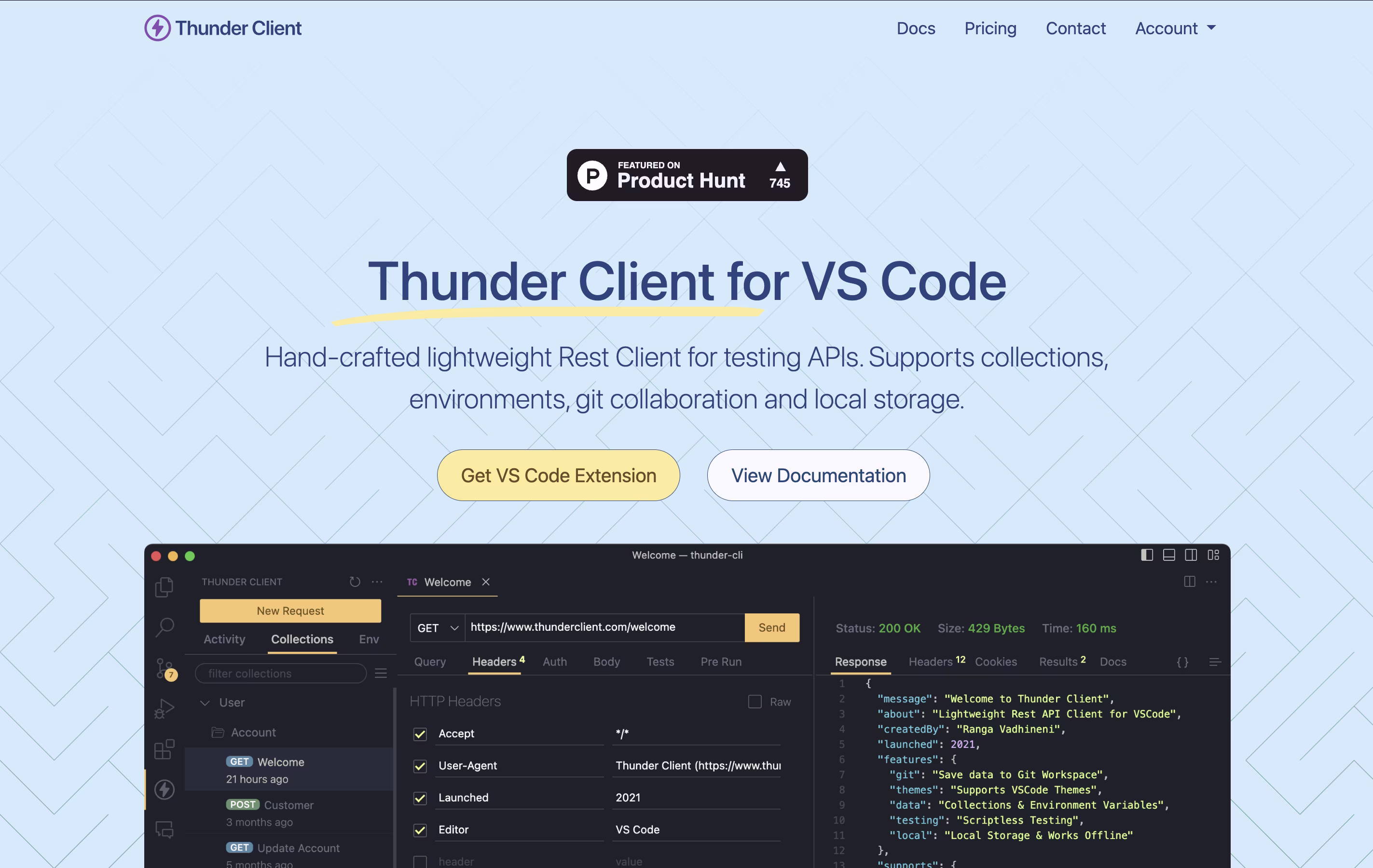 Thunder Client screenshot Thunder Client screenshot