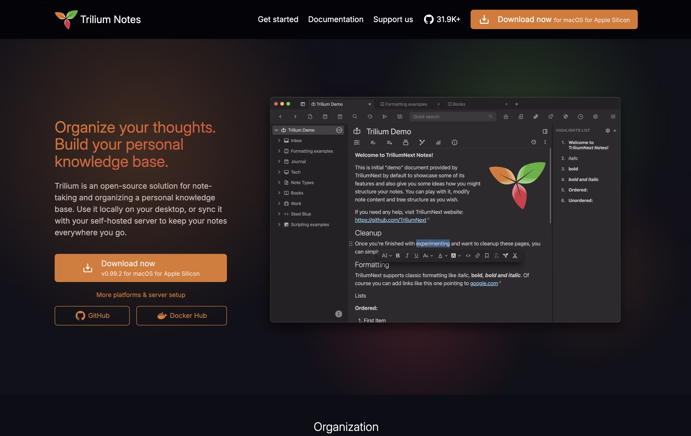 Trilium Notes screenshot Trilium Notes screenshot