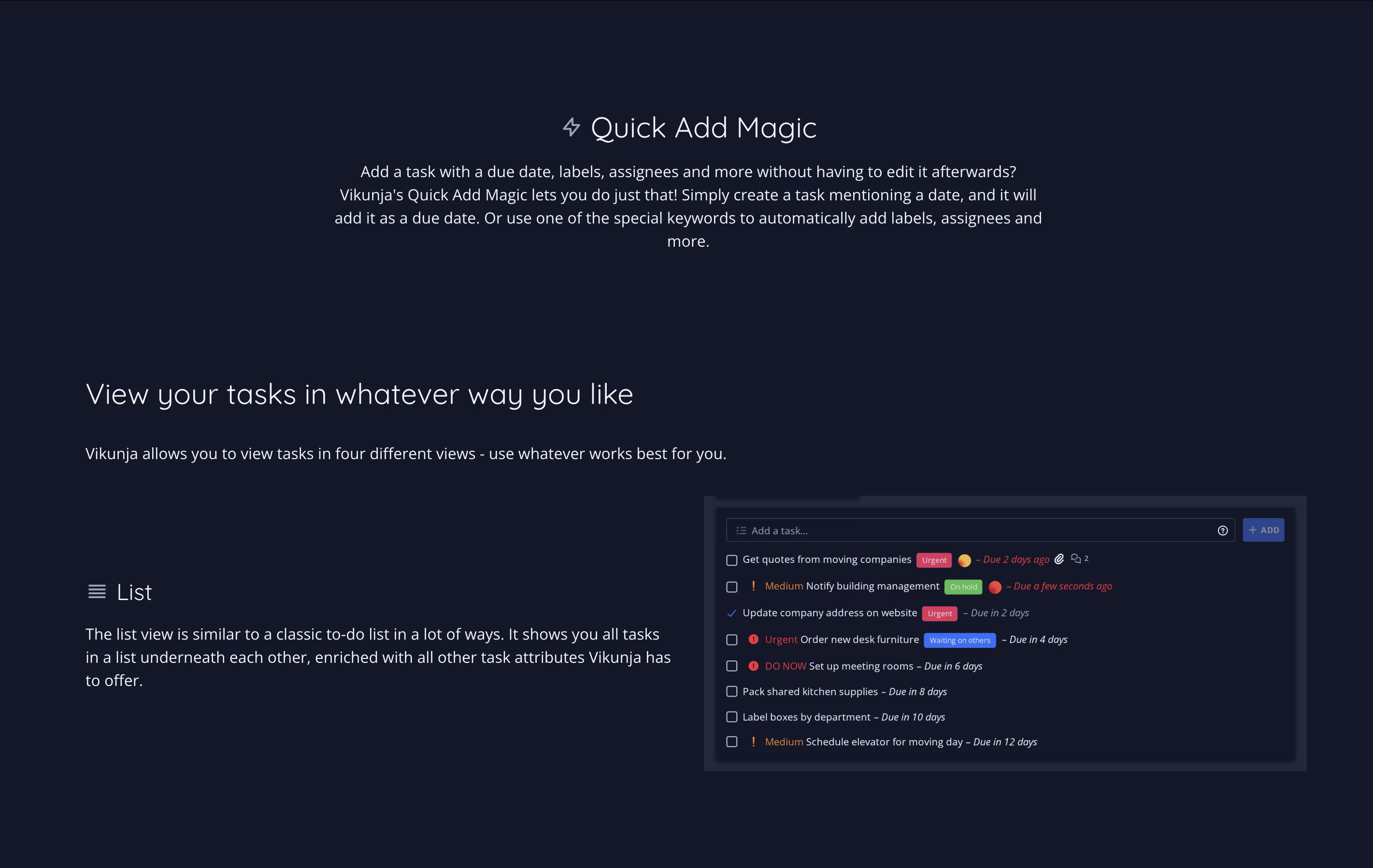 Vikunja screenshot 6