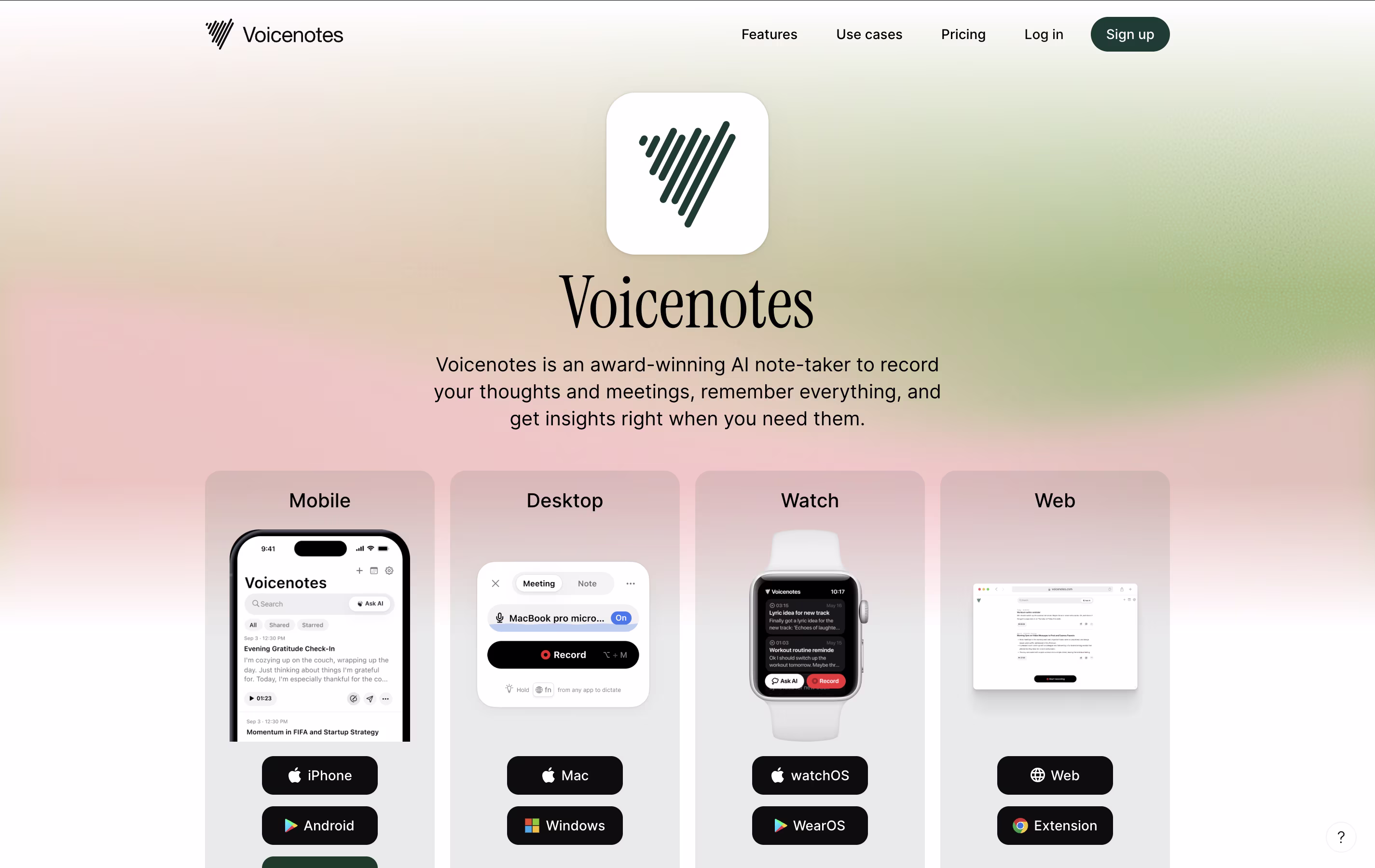 Voicenotes screenshot Voicenotes screenshot