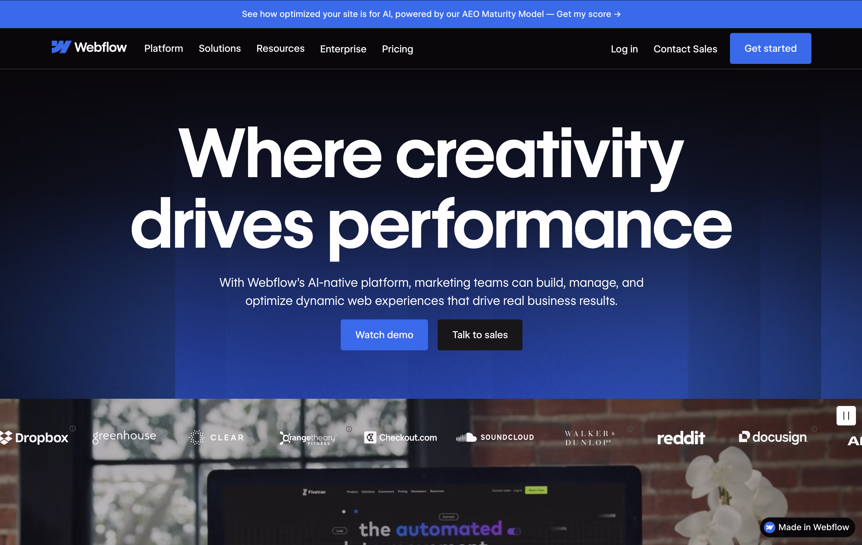Webflow screenshot