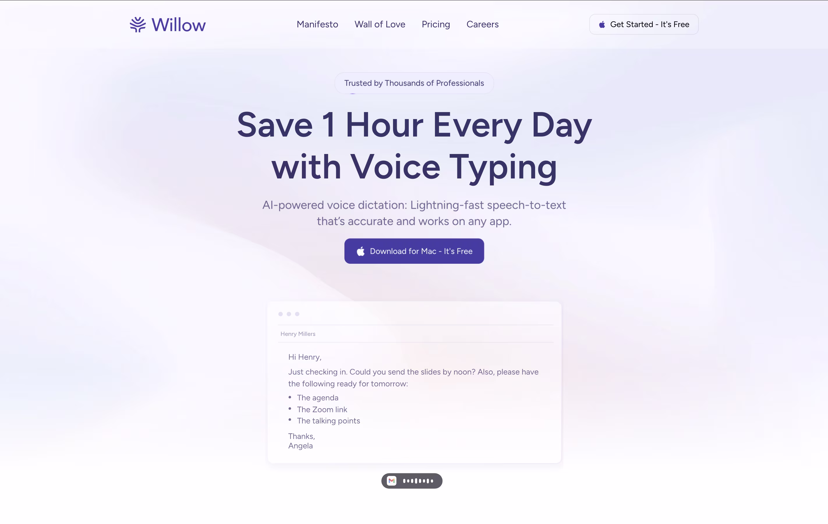Suara Willow screenshot