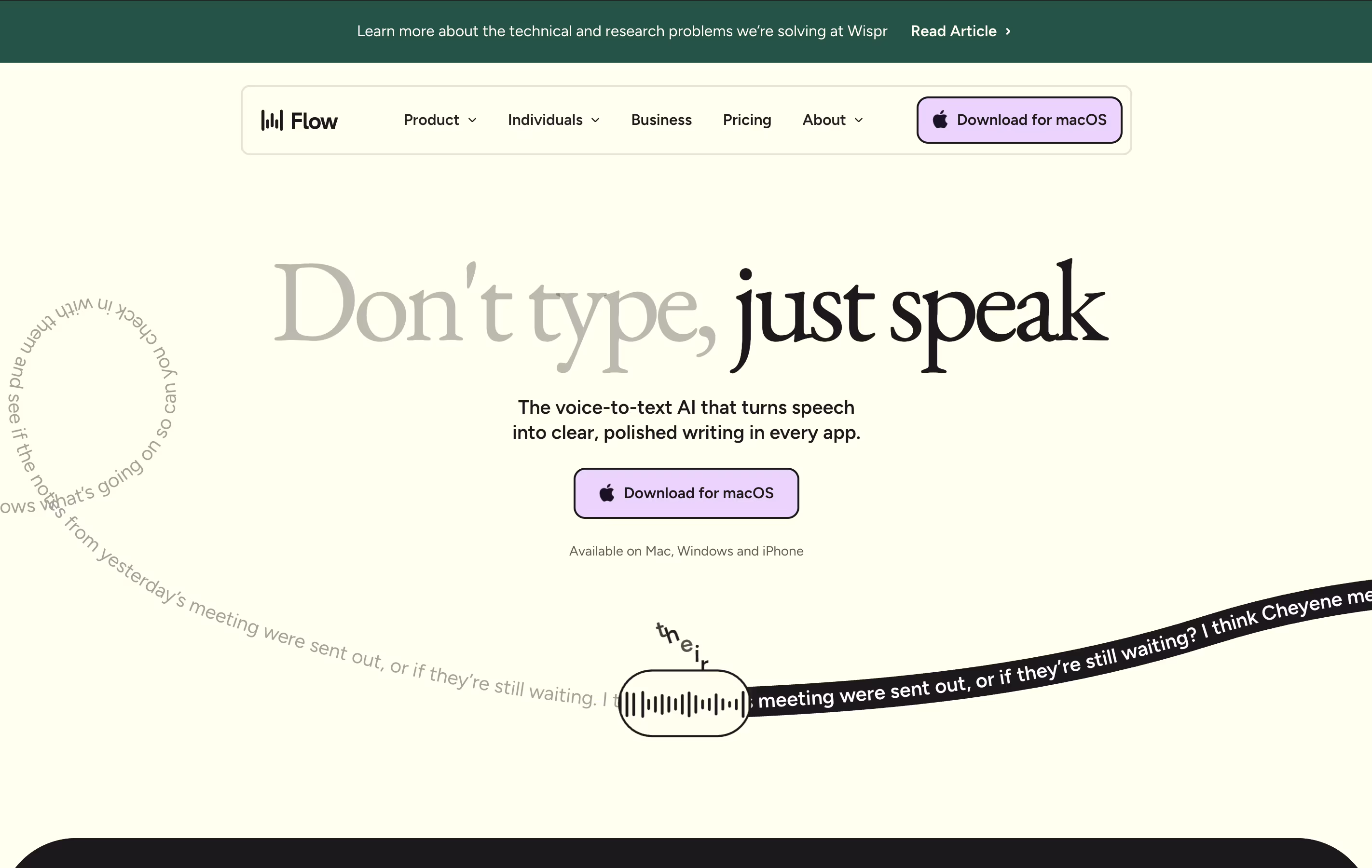 Wispr Flow screenshot
